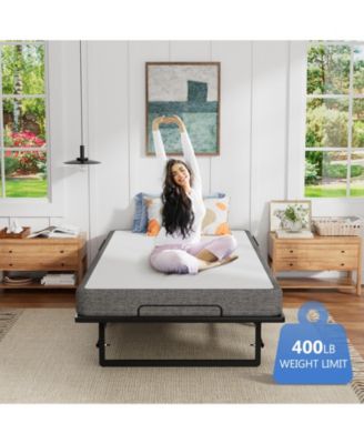 Portable Rollaway Guest Bed with Memory Foam Mattress and Bed Side Pocket