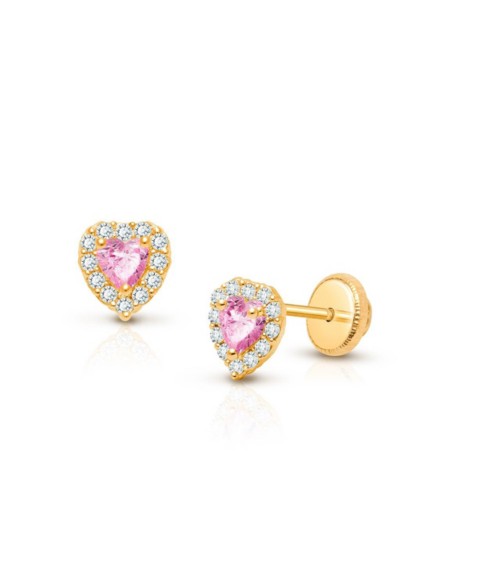 Детские Tiny Blessings 14K Gold Blissful Heart Studs Screw Back Earrings