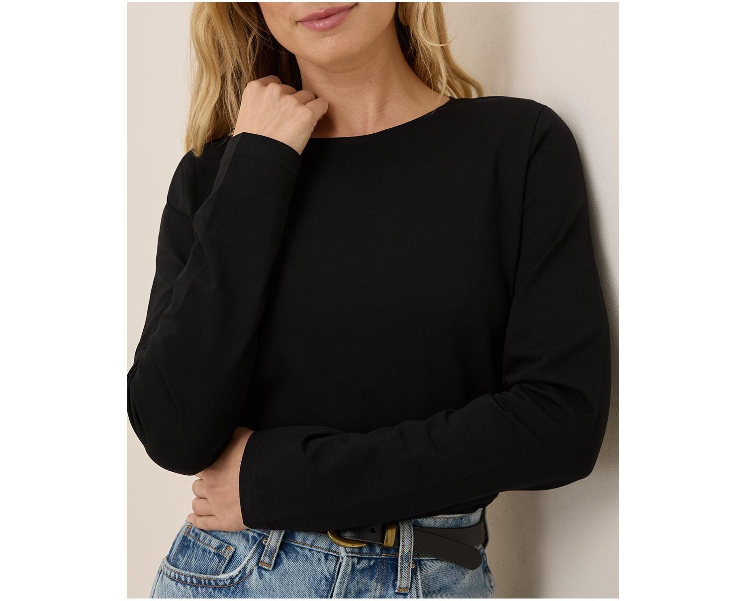 Women's Organic Cotton Luxe Stretch Jersey Long Sleeve Tee