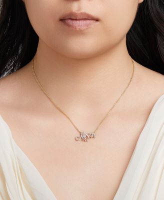 Cubic Zirconia and Mother of Pearl Princess Mom Rose Necklace