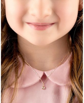 Girls Children's 14K Gold Blushing Rose 12-14" Necklace