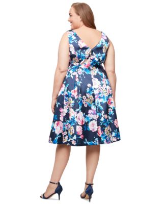 Plus Size Printed V-Neck Sleeveless Dress