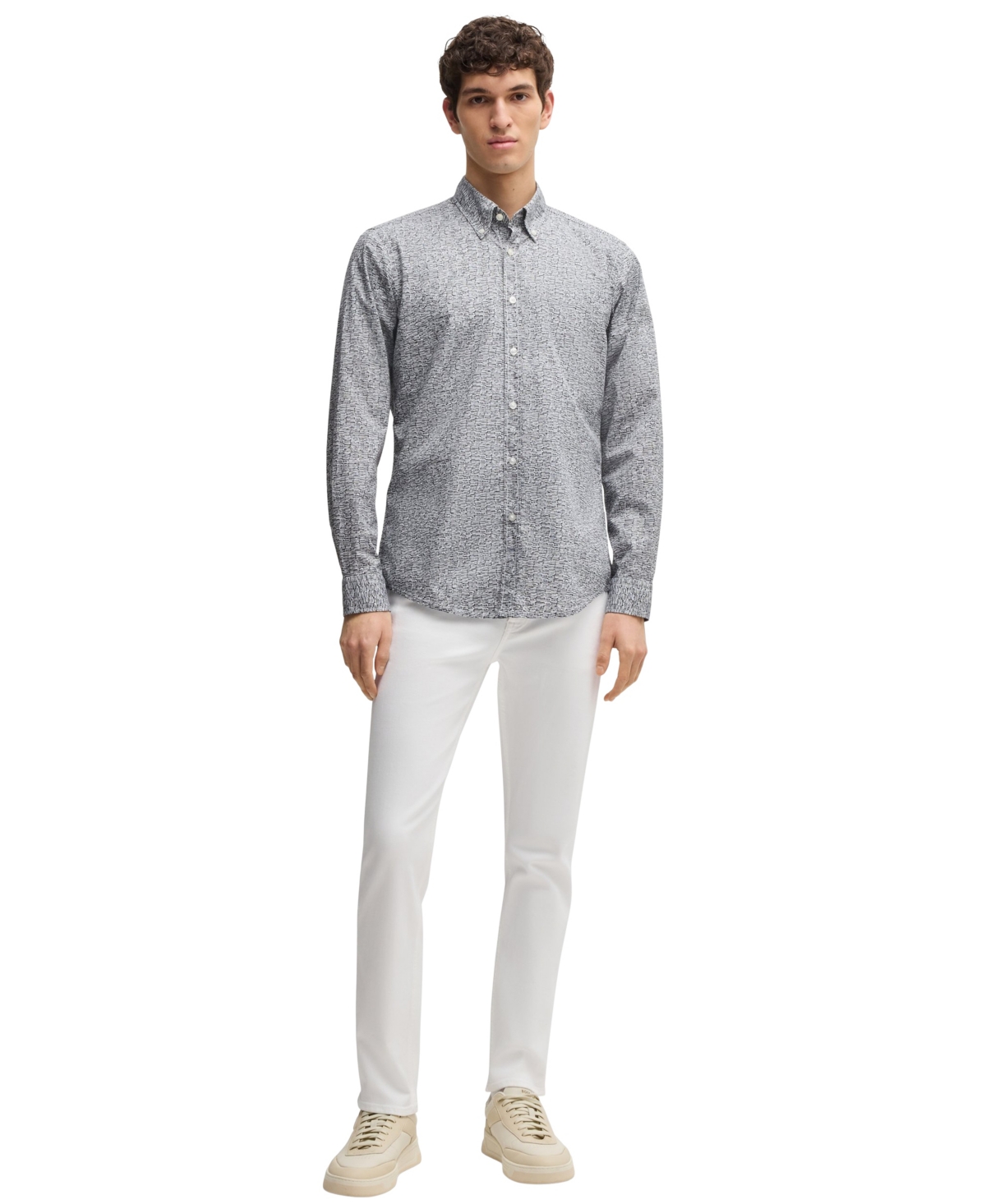 Hugo Boss Boss Delaware Slim Fit Five Pocket Pants In White