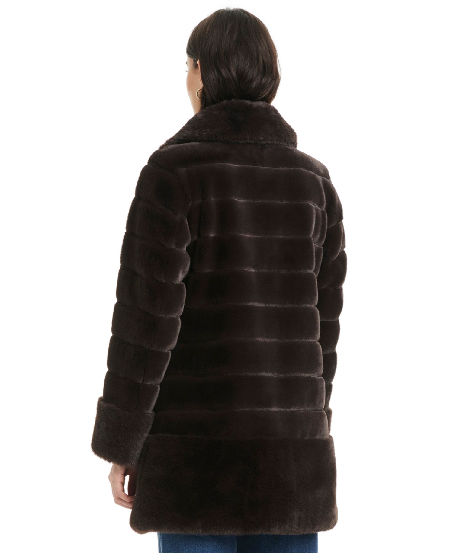 Women's Faux-Fur Notched-Collar Coat