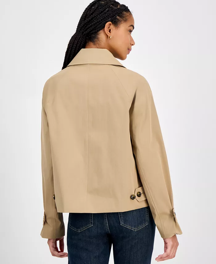 Women's Short Single-Breasted Trench Coat - thumbnail 9