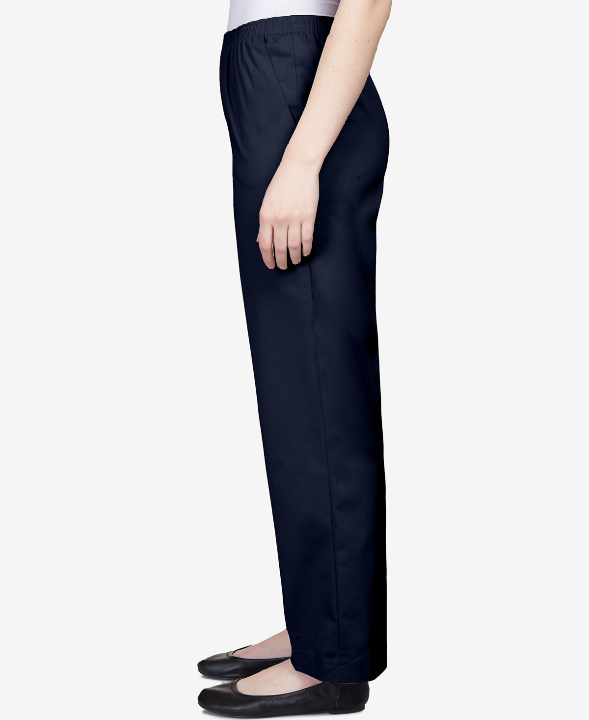 Alfred Dunner Petite Mid-rise Casual Pants In Black