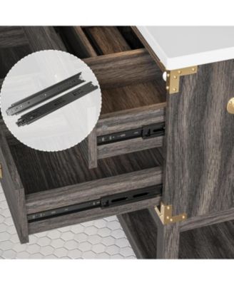 36" Bathroom Vanity with Motion Sensor Light, Wood Bathroom Vanity