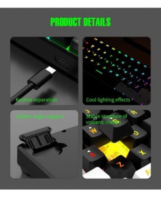 60% wired Gaming keyboard, RGB backlit ultra-small keyboard, waterproof portable, computer/MAC game keyboard (Black)
