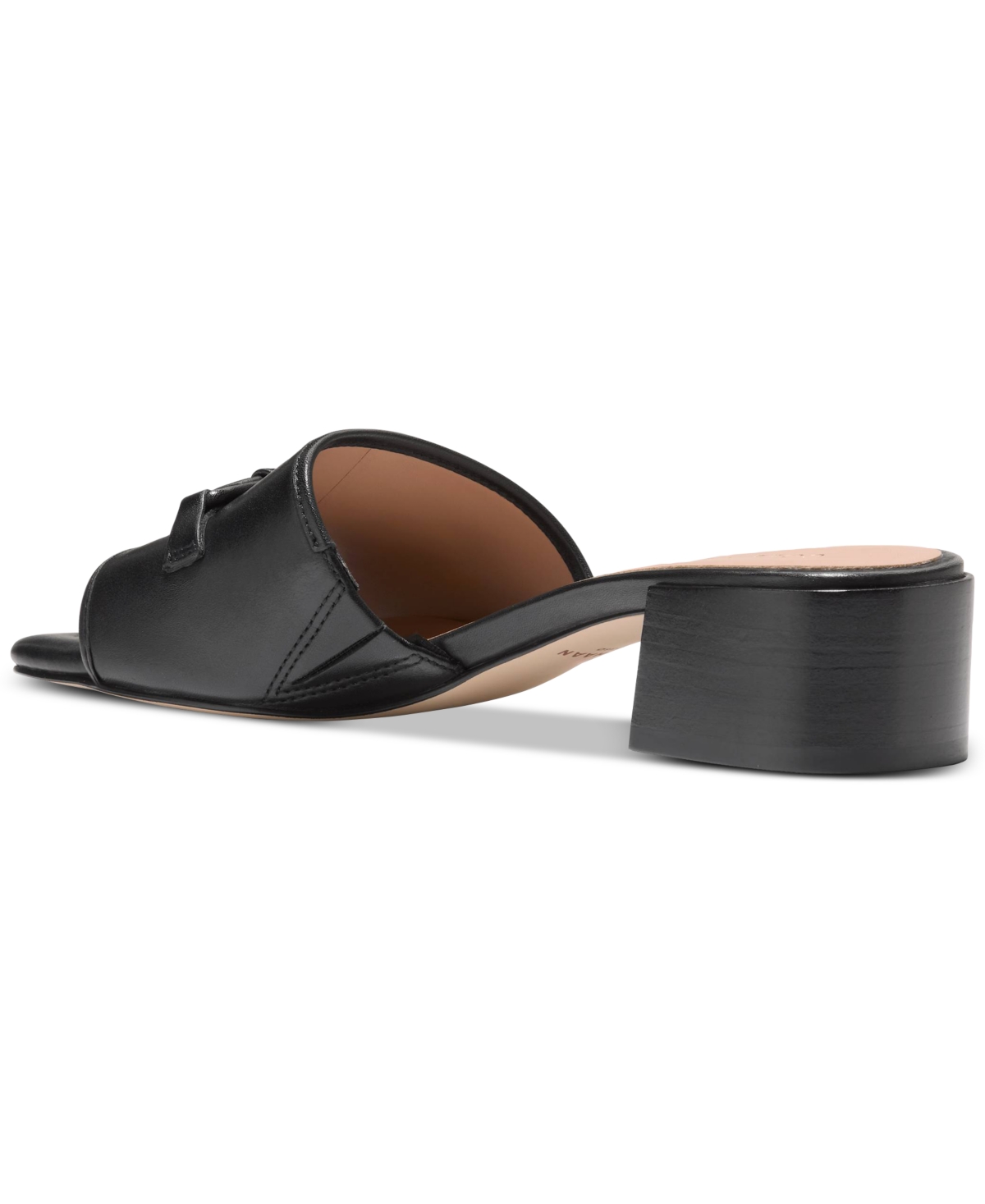 Cole Haan Cailyn Bow Mule Leather Sandal In Black
