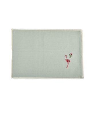 Flamingo Embroidered Placemats, Set of 4