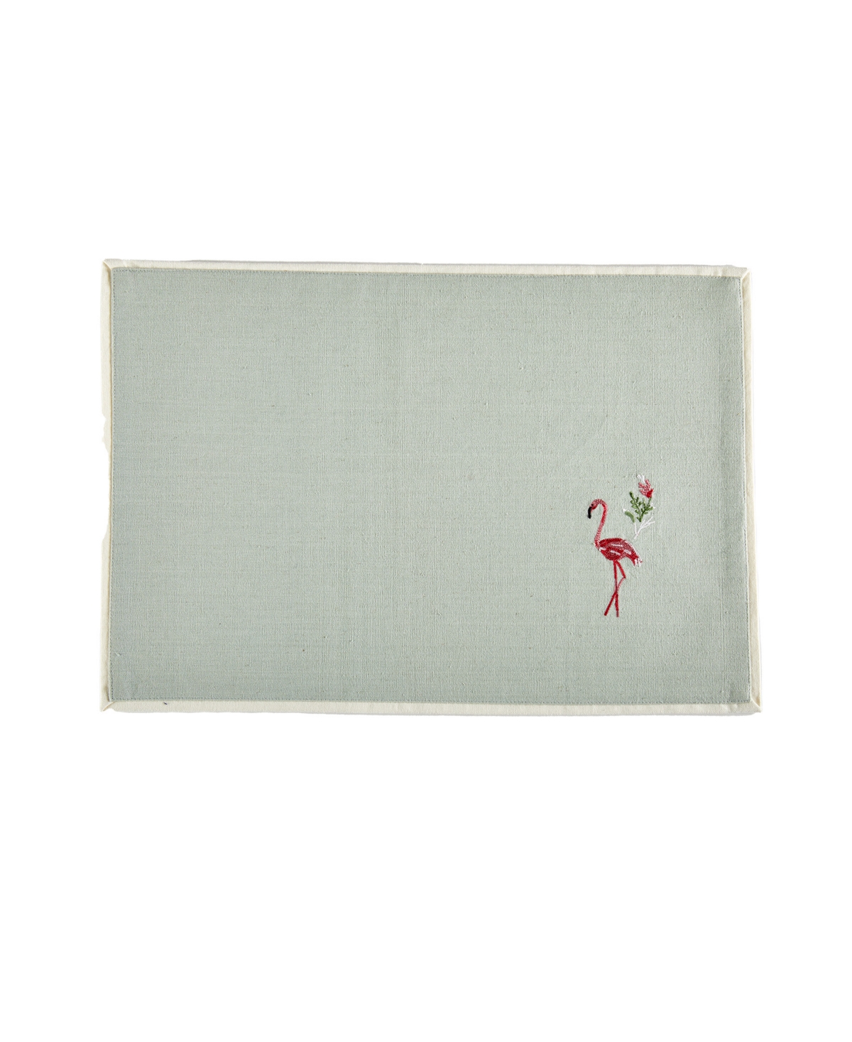 Tableau Flamingo Embroidered Placemats, Set Of 4 In Multi