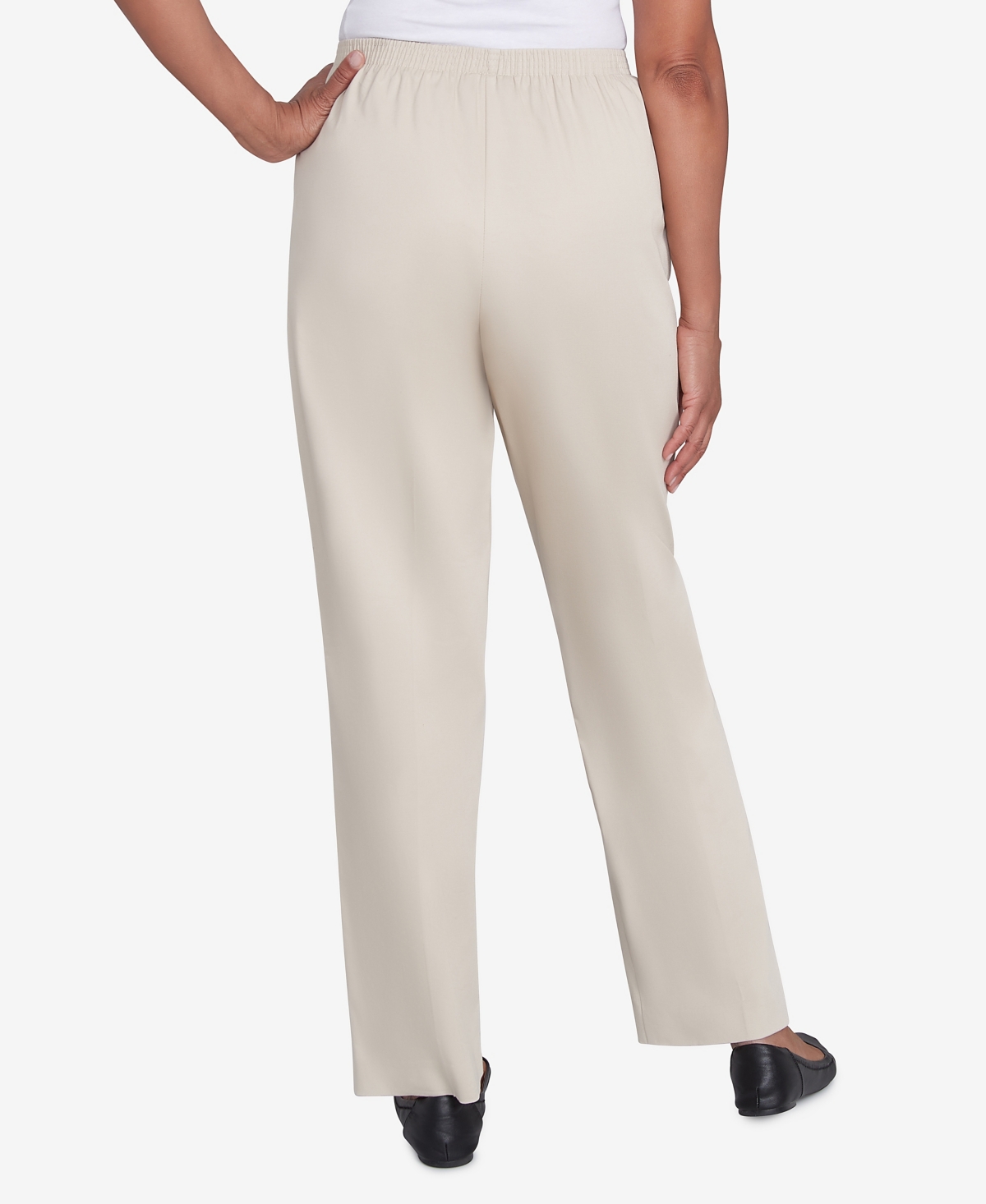 Alfred Dunner Petite Mid-rise Casual Pants In Neutral