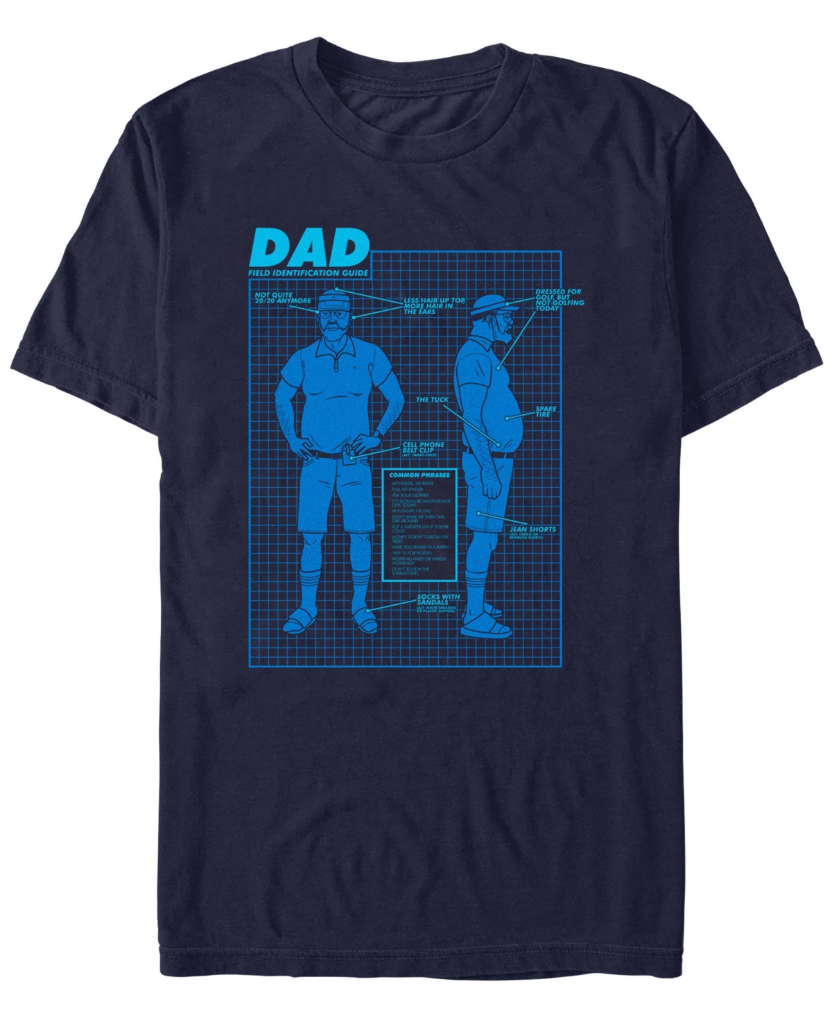 Fifth Sun Men's Dad Diagram Short Sleeve T-Shirt - Navy
