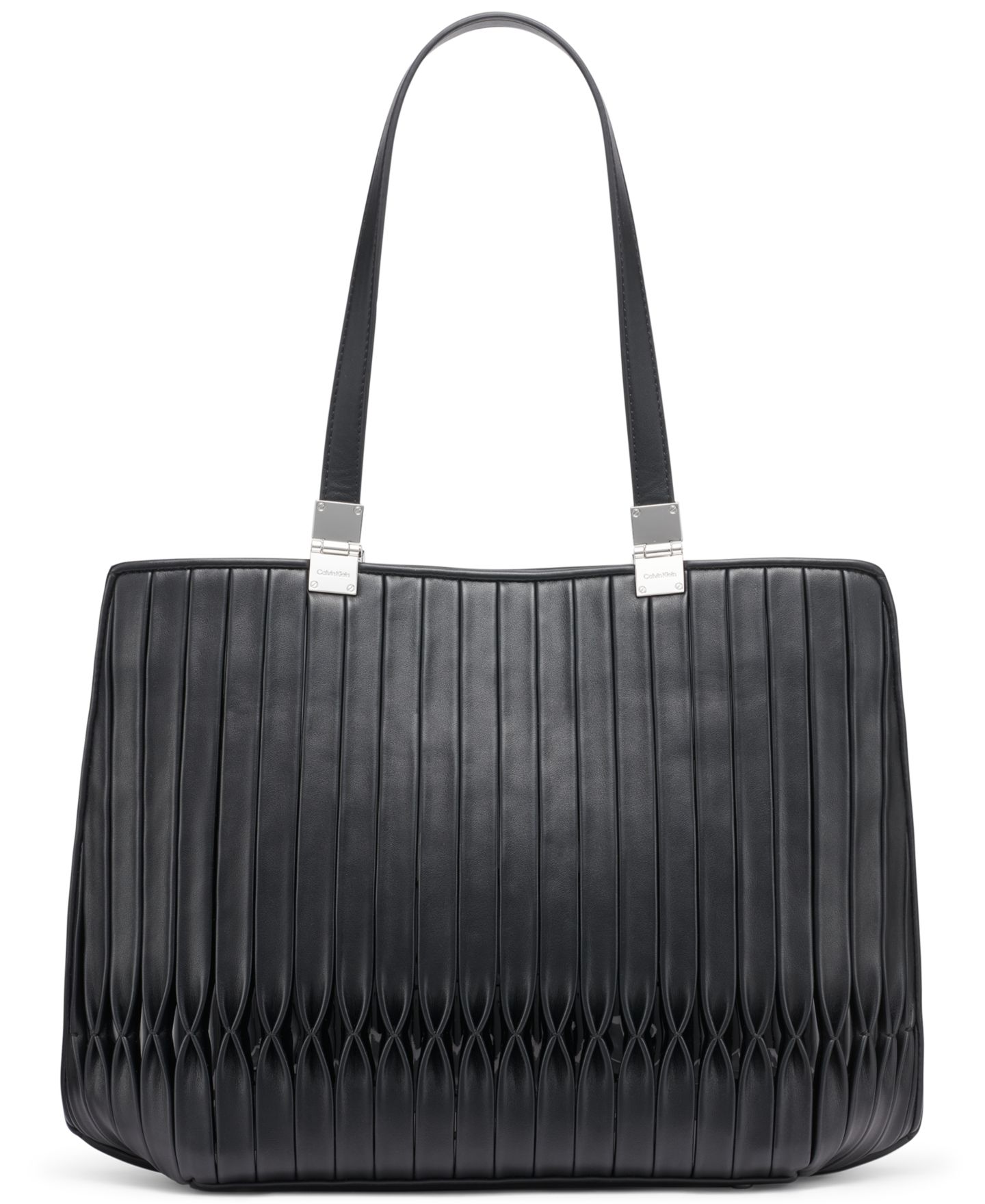 Женская сумка Calvin Klein Granite Pleated, цвет: Чёрный / Серебристый — фото 1