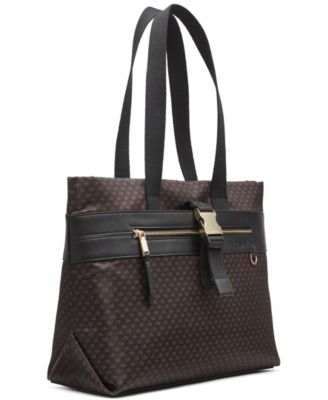 Elora Nylon Mini Signature Top Zipper Tote Bag