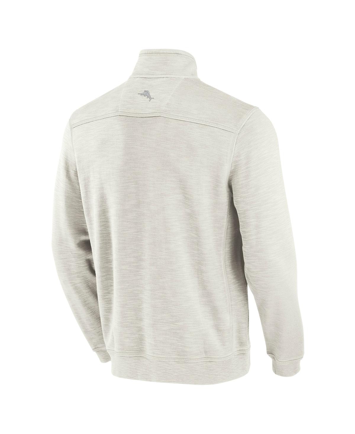 Tommy Bahama Men's Cream Los Angeles Dodgers Sport Tobago Bay Tri-blend Half-zip Sweatshirt In Cream