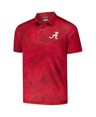 Men's Crimson Alabama Crimson Tide PFG Super Terminal Tackle Omni-Shade Bangalow's Polo Shirt