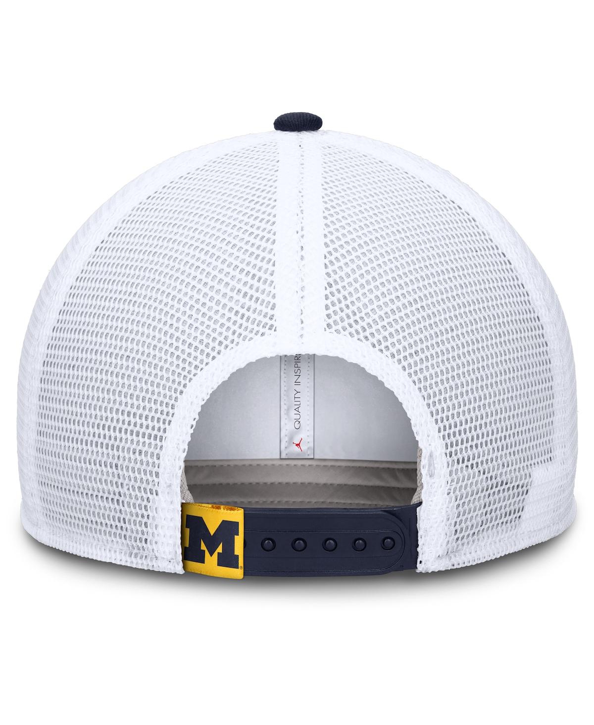 JORDAN MEN'S NAVY/MAIZE MICHIGAN WOLVERINES RISE ADJUSTABLE TRUCKER HAT 