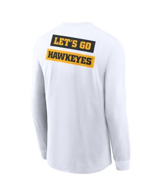 Men's White Iowa Hawkeyes Two-Hit Classic Location Long Sleeve T-Shirt