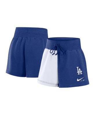Nike - Women's Royal/White Los Angeles Dodgers Color-Block Phoenix Fleece Lounge Shorts