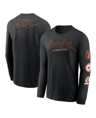 Nike - Men's Black Baltimore Orioles Cooperstown Collection Knockout Long Sleeve T-Shirt
