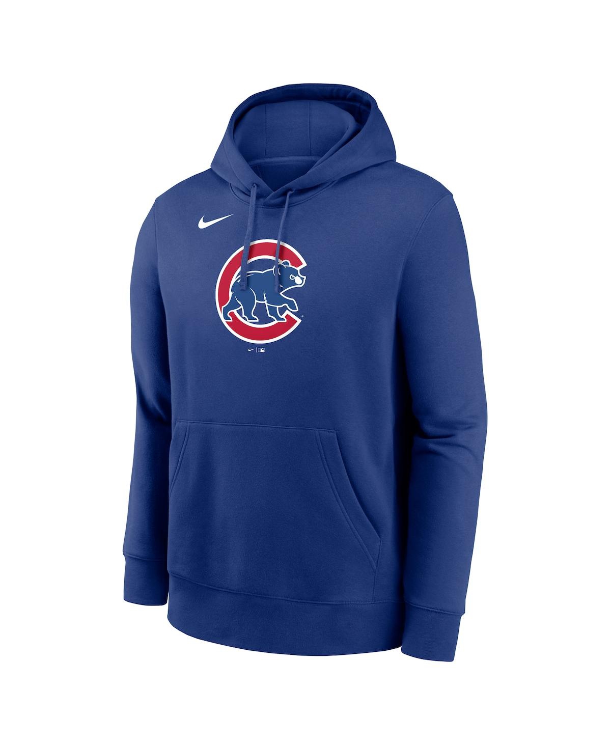 Nike Men's Royal Chicago Cubs Logo Club Fleece Pullover Hoodie In Blue
