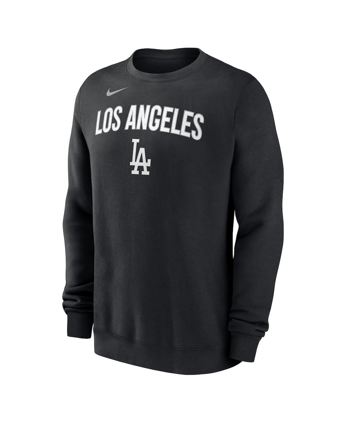 Nike Men's Black Los Angeles Dodgers Pullover Sweatshirt In Black