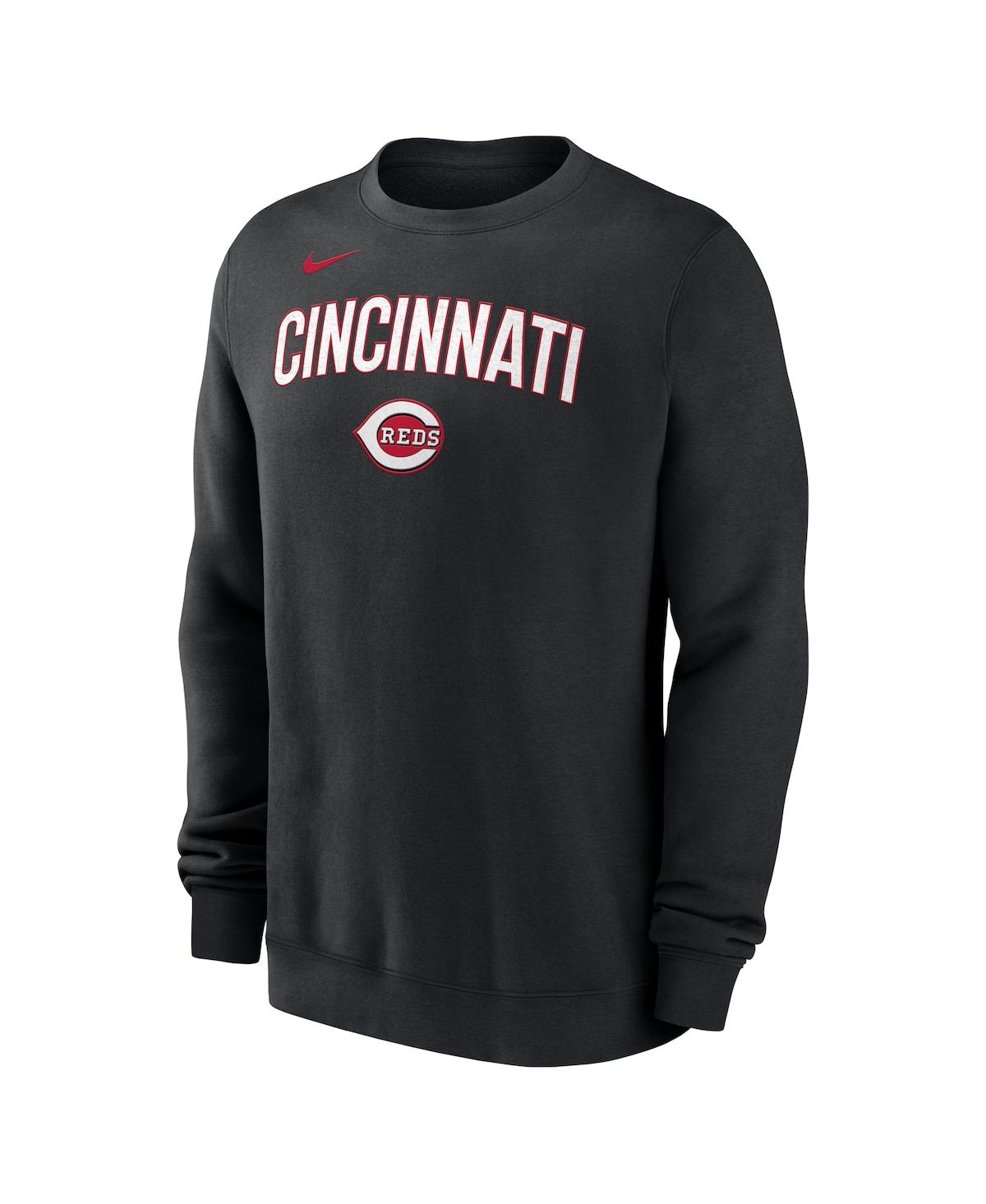 Nike Black Cincinnati Reds Pullover Sweatshirt In Black