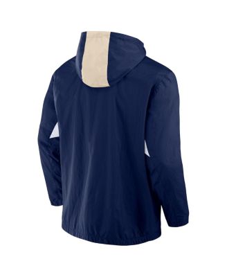 Men's Navy Philadelphia Union Free Kick Woven Quarter-Zip Hoodie Jacket