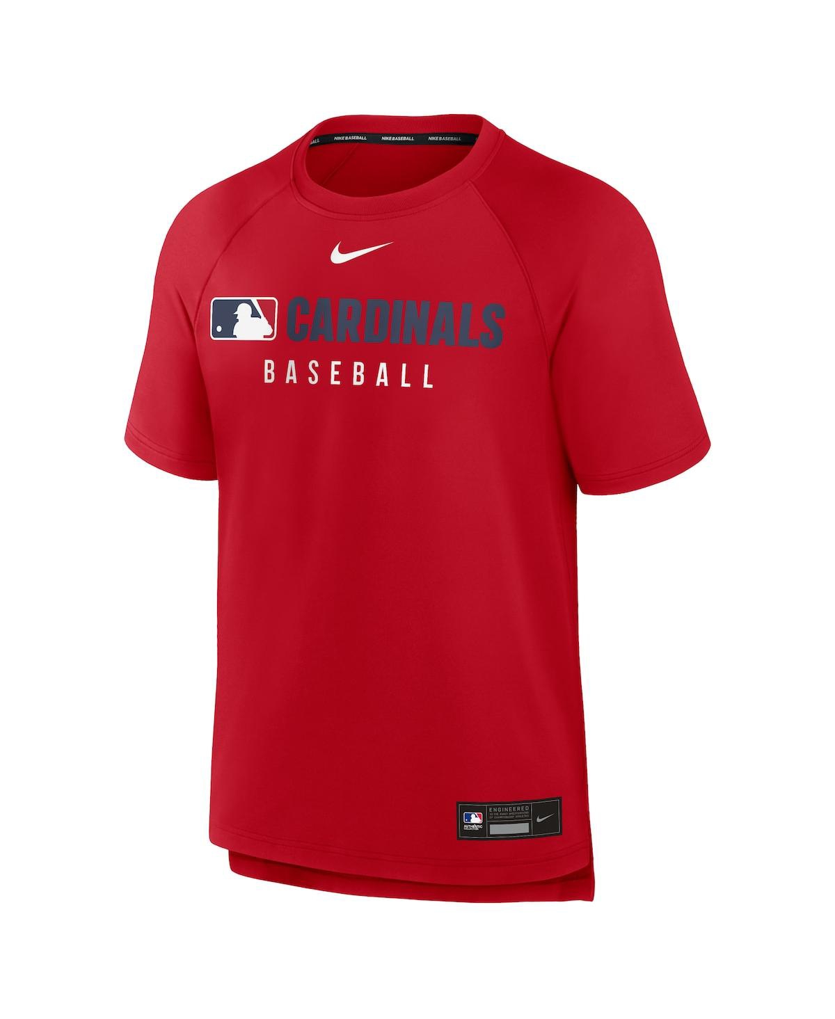 Nike Men's Red St. Louis Cardinals Authentic Collection Pregame Raglan Performance T-shirt In Red