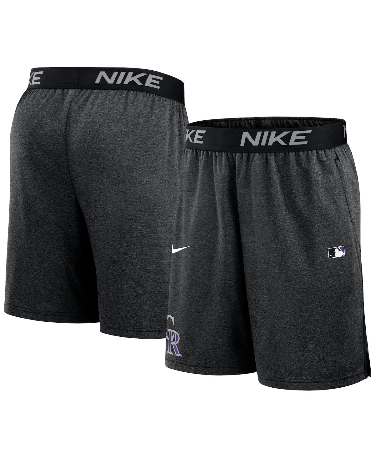 Nike Men's Black Colorado Rockies Authentic Collection Performance Knit Shorts In Black