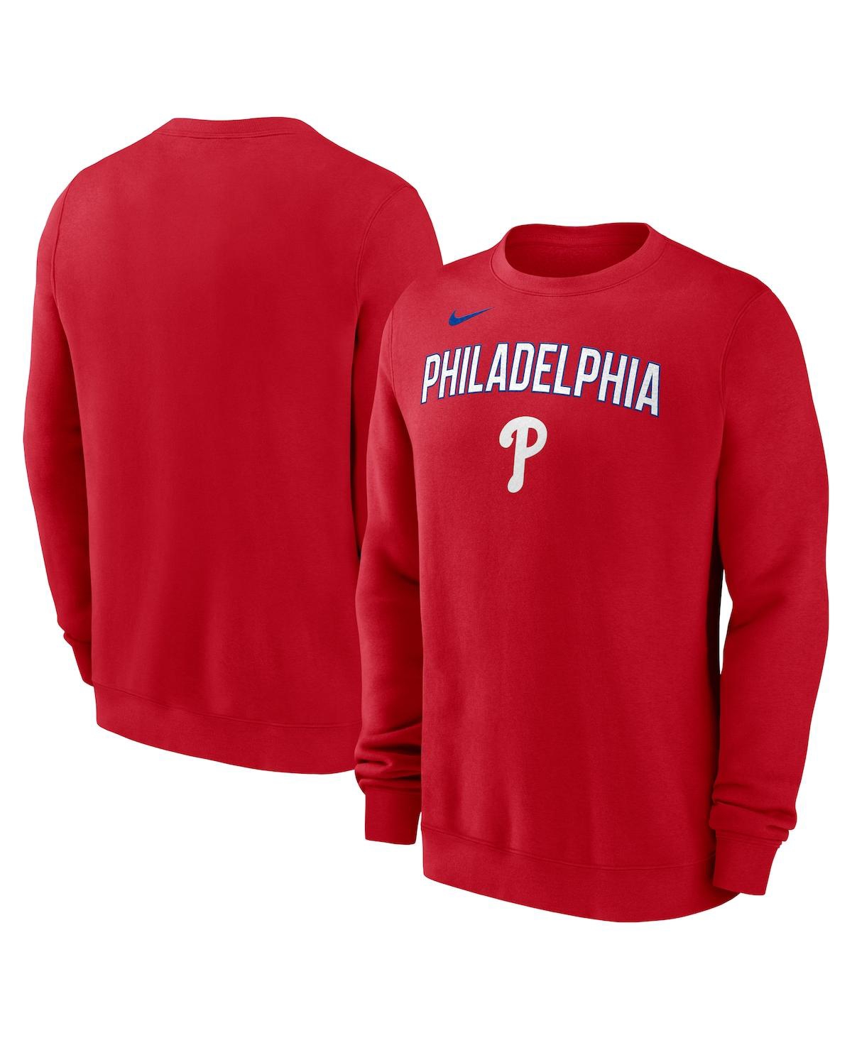 Nike Men's Red Philadelphia Phillies Pullover Sweatshirt In Red