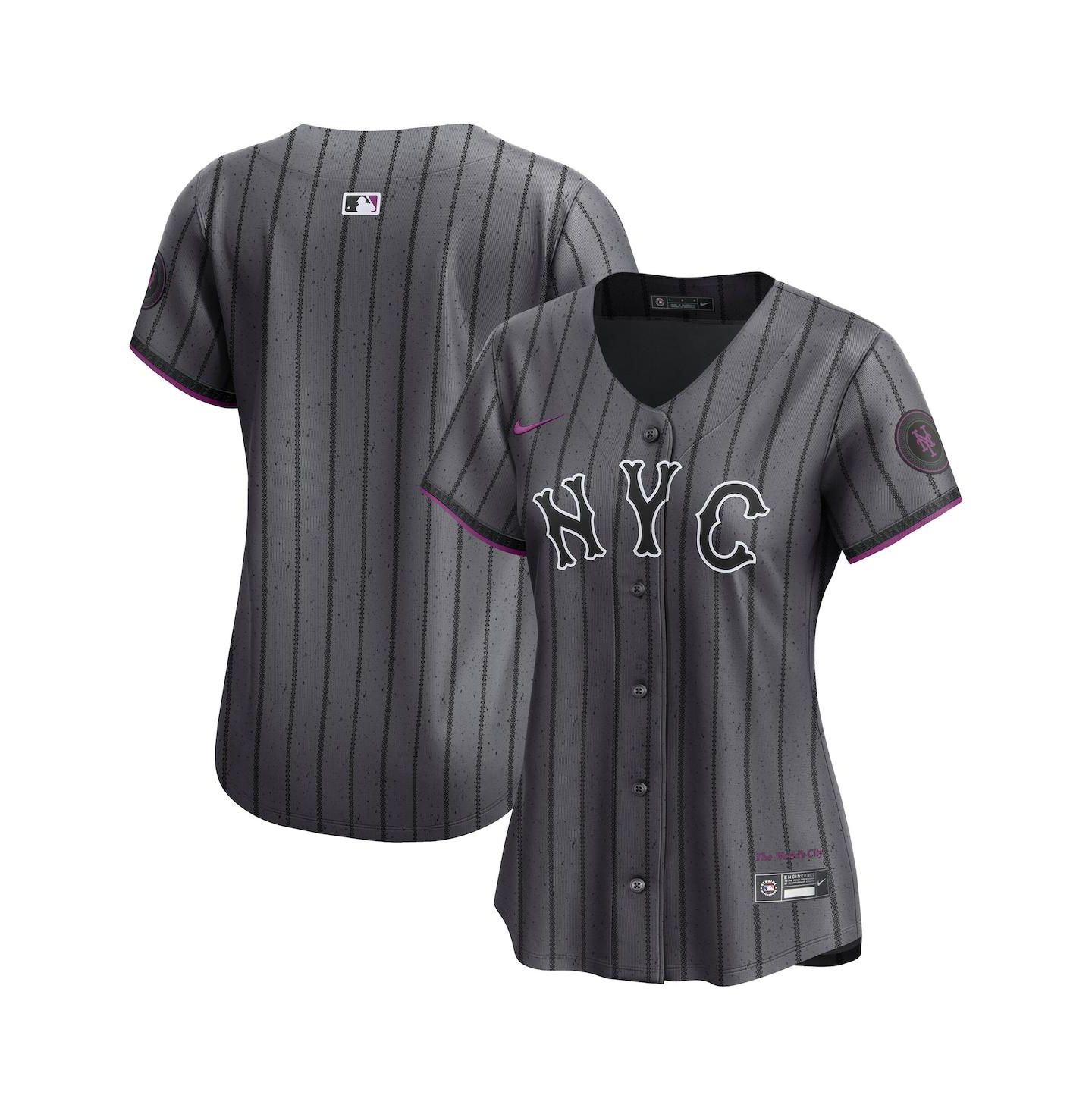 Женский топ Nike Gray New York Mets City Connect Limited Jersey — фото 1