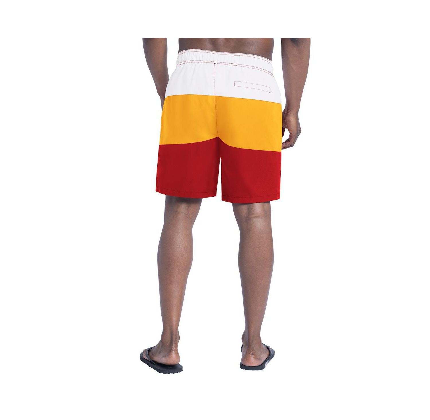 Men's Red/Gold Kansas City Chiefs Sunrise Volley Swim Shorts