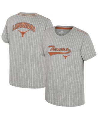 Colosseum - Big Boys and Girls Heather Gray Texas Longhorns Airball Baseball T-shirt