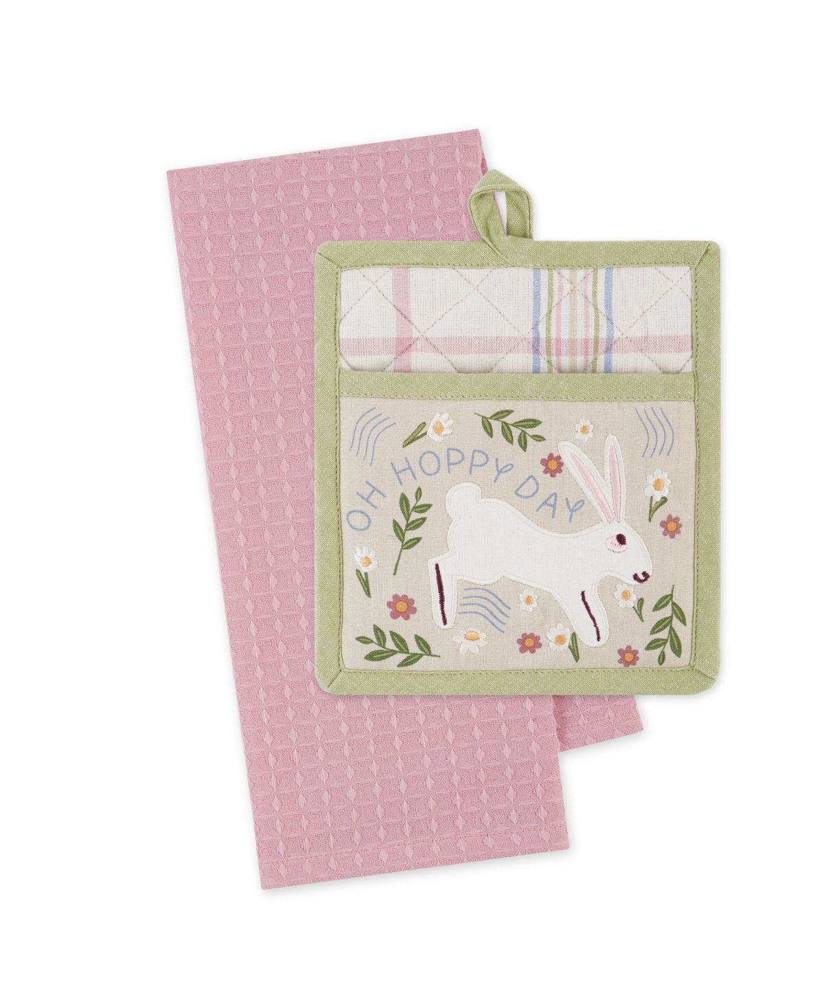 Oh Hoppy Day Potholder Dishtowel, Set of 2 - Multi