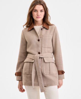 Steve Madden - Juniors' Belted Single-Breasted Jacket