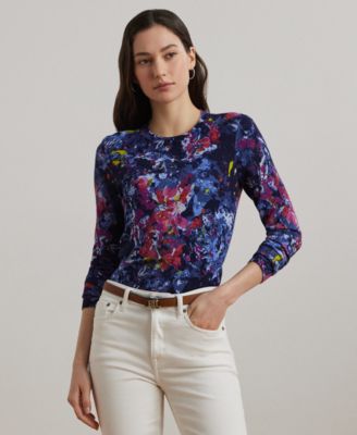 Lauren Ralph Lauren - Petite Print Cotton-Blend Sweater