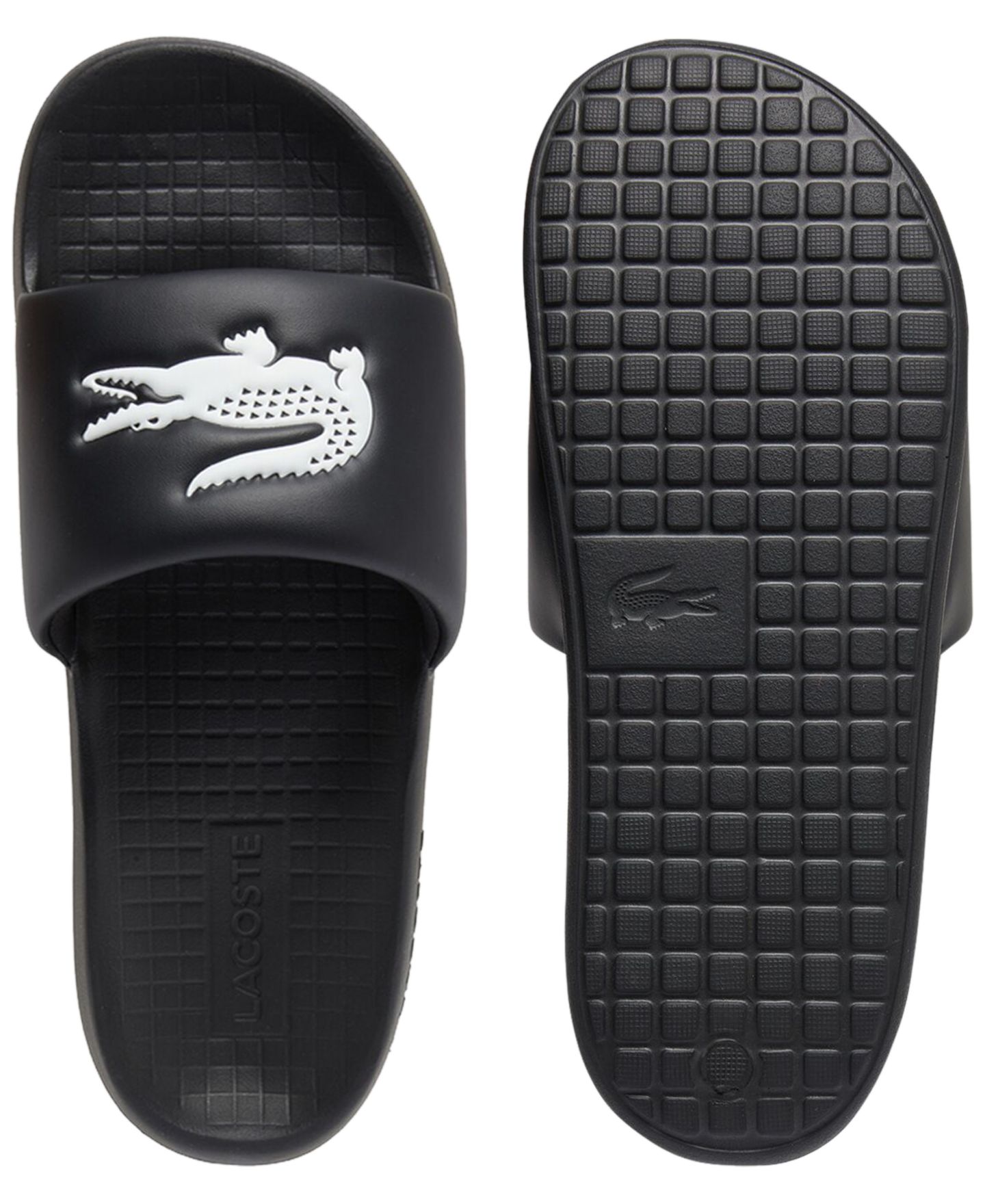 Мужские сандалии Lacoste Logo Serve Slides 1.0, цвет: Чёрный / Белый — фото 3