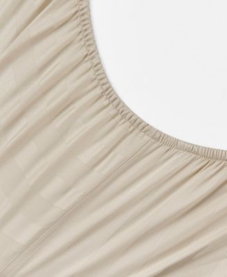 Damask Stripe 300-Thread Count Cotton Sateen 3-Pc. Sheet Set, Twin