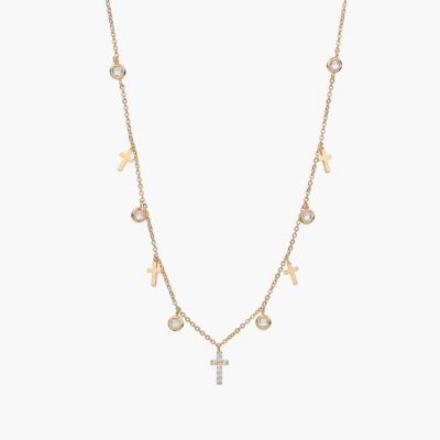 14k Gold Plated Anela Cross Necklace Holiday Gift Idea