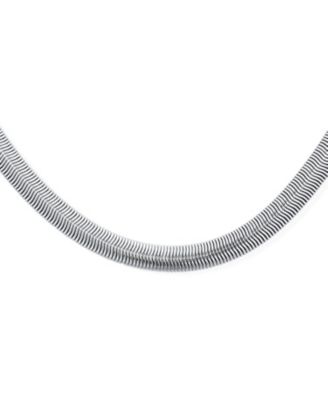 Wide Herringbone Flat Snake Flexible Chain Necklace for Tone