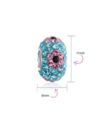 Floral Spring Flower Crystal Spacer Bead Core .925 Sterling