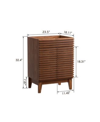 Particleboard Bathroom Cabinet Vanity with Storage and Wood Grain Laminate (Sink Basin Not Included)