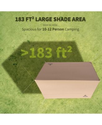 Camping Tent Tarp with Poles, Waterproof PU 18000mm+, Anti-UV UPF2000+ Camping Sun Shelter Rain Fly, Camping Tent Canopy