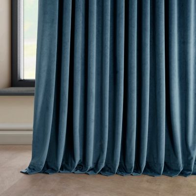 Extra Wide Heritage Plush Velvet Room Darkening Curtain