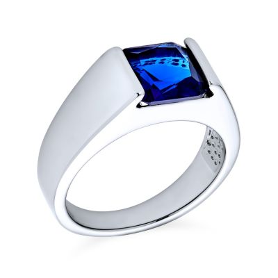 Traditional Clear Cubic Zirconia CZ Square Solitaire Ring Pinky Ring Plated