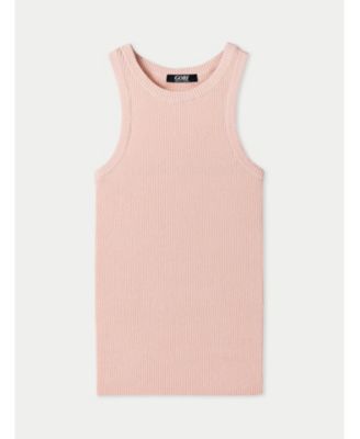 Women's 100% Ribbed Cotton Silk Cashmere Blend Tank Top