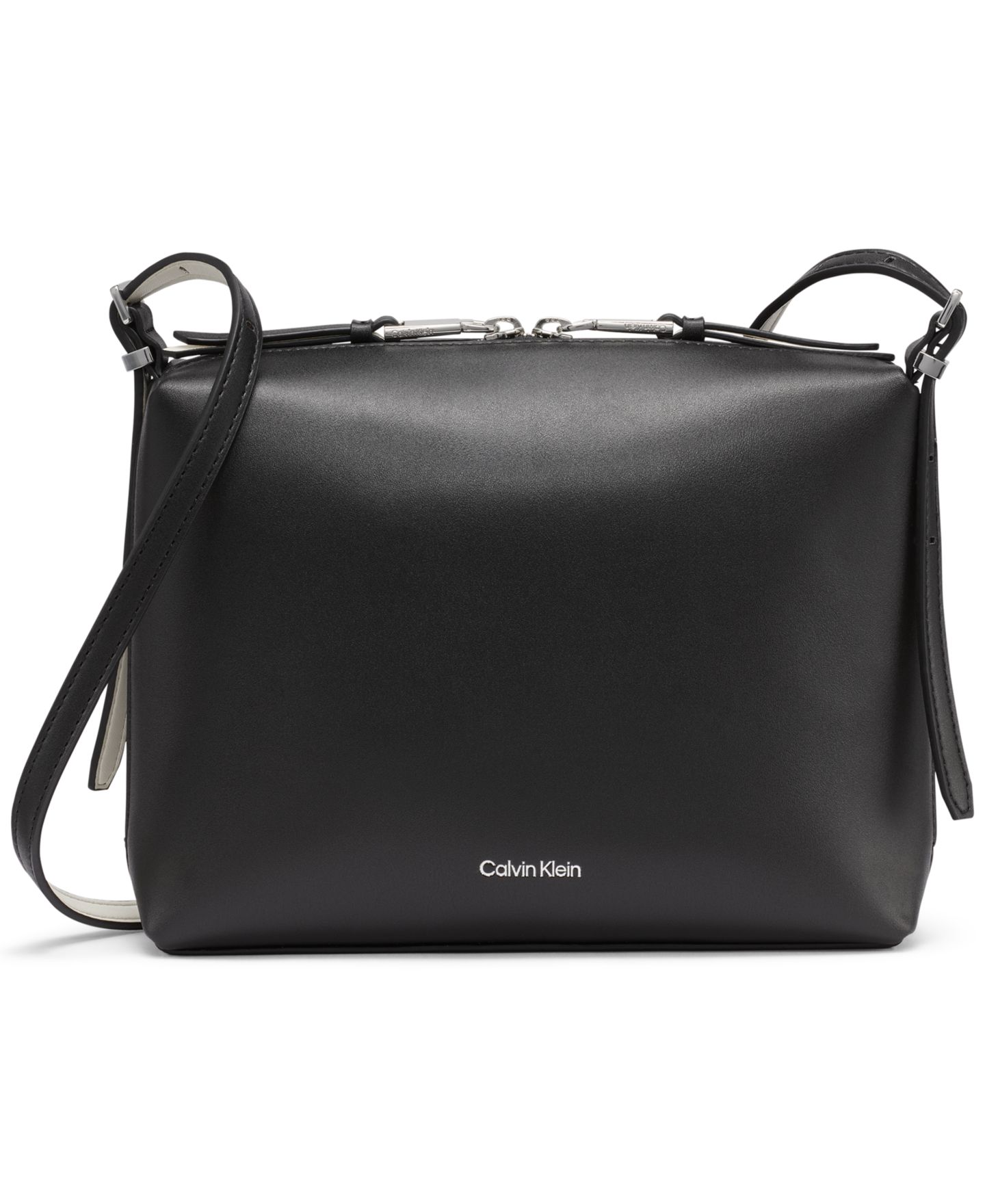 Женская сумка Calvin Klein Lowen Top Zipper Crossbody, цвет: Чёрный / Белый — фото 1