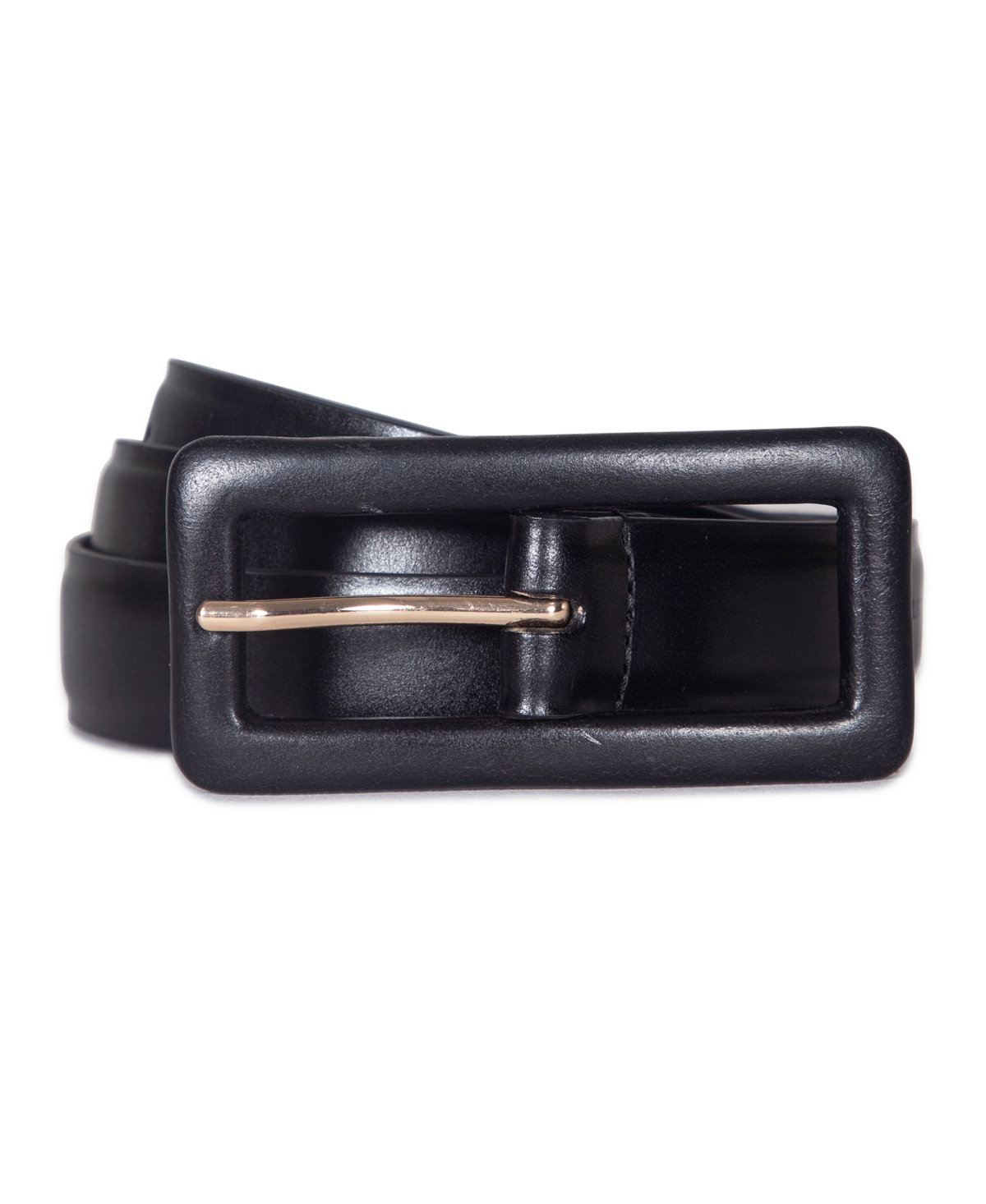 Michael Kors Women's Leather Covered Buckle Belt In Black